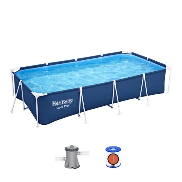 კარკასული აუზი BESTWAY 56424, 400x211x81cm, 5700L (ფილტრით)